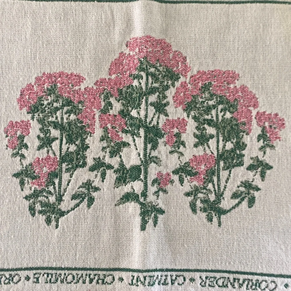 Vintage Herbal Garden Floral Fringed Placemats Set of Two